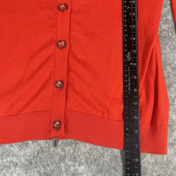 Cabi Cobblestone Cardigan Sweater Fiery Red Full Zip Back Small 3155 - Picture 6 of 8